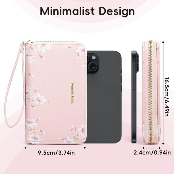 Womens Leather RFID Wallet with Coin Pocket Wristlet Medium Purse for Ladies - Picture 5 of 7